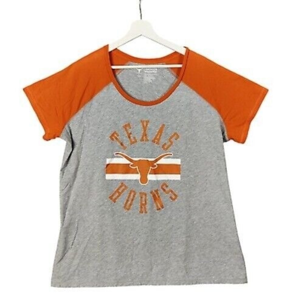 University Texas Austin Longhorn Womens Gameday Collegiate Shirt 3XL Gray Orange